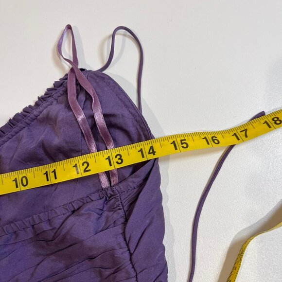 y2k vintage purple silk halter tie tank top size xs - Picture 8 of 9